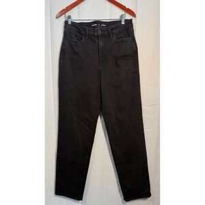 Old Navy High Rise Wow Loose Tall Black Denim Jeans Women Size 10